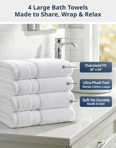 Lane Linen cloud-soft bath towel, spa-like comfort at home.