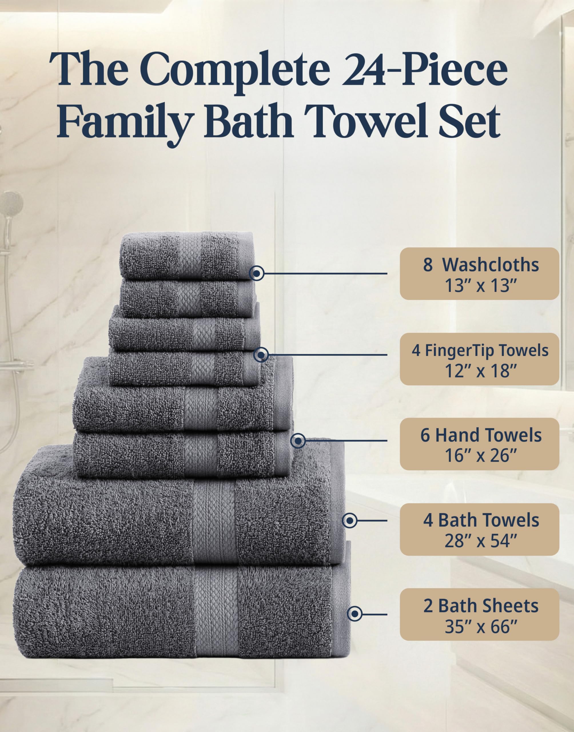 Lane Linen 16x26 hand towels provide soft, durable daily use