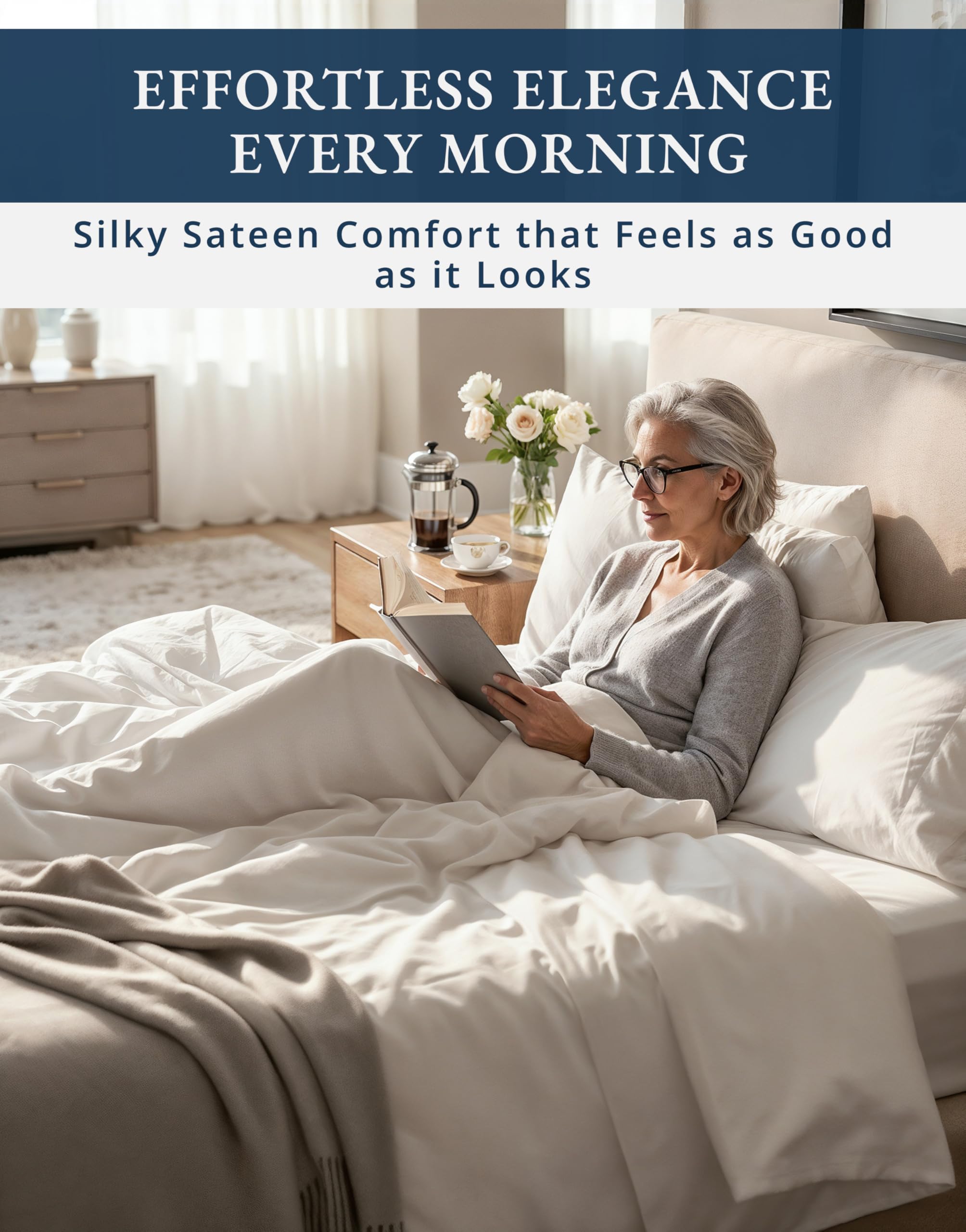 Lane Linen deep-pocket 15-inch queen fitted sheet for secure stay-on under movement.