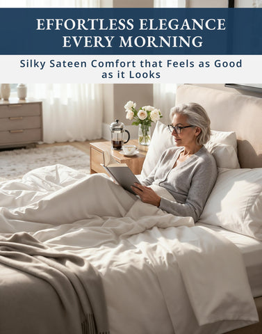 Lane Linen deep-pocket 15-inch queen fitted sheet for secure stay-on under movement.