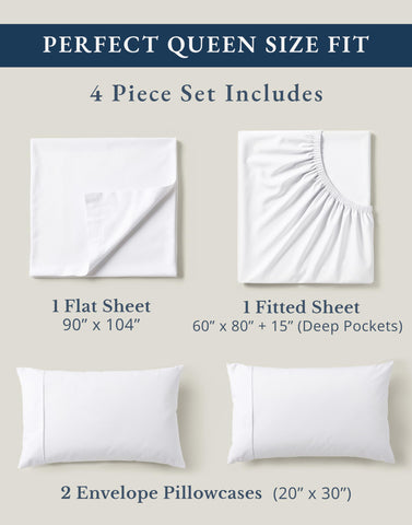Lane Linen deep-pocket fitted sheet fits 60 by 80 inch mattresses securely