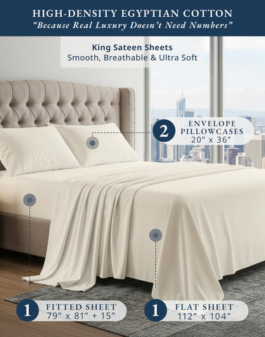 Lane Linen king-size sheets with deep-pocket 16-inch depth fit securely over mattresses.