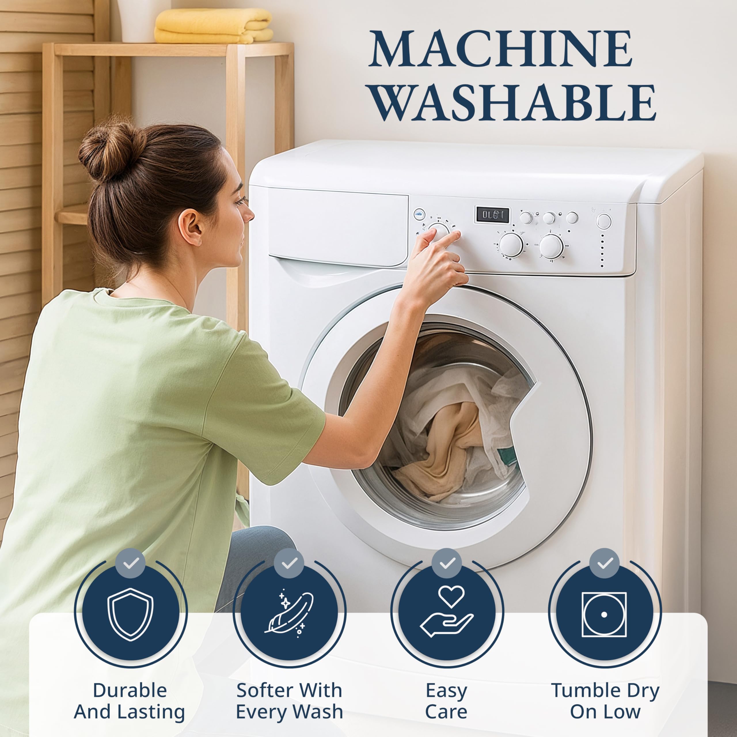 Lane Linen easy-care cotton sheet resists shrinking and fading after washes.