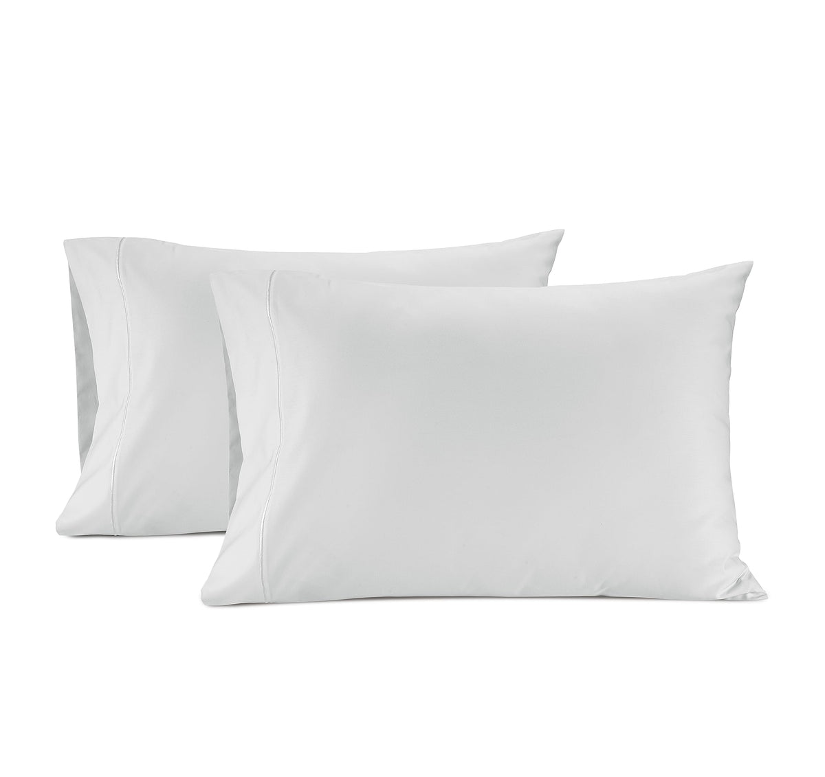 Lane Linen queen pillowcase in Egyptian cotton, close-up of silky sateen weave for soft sleep