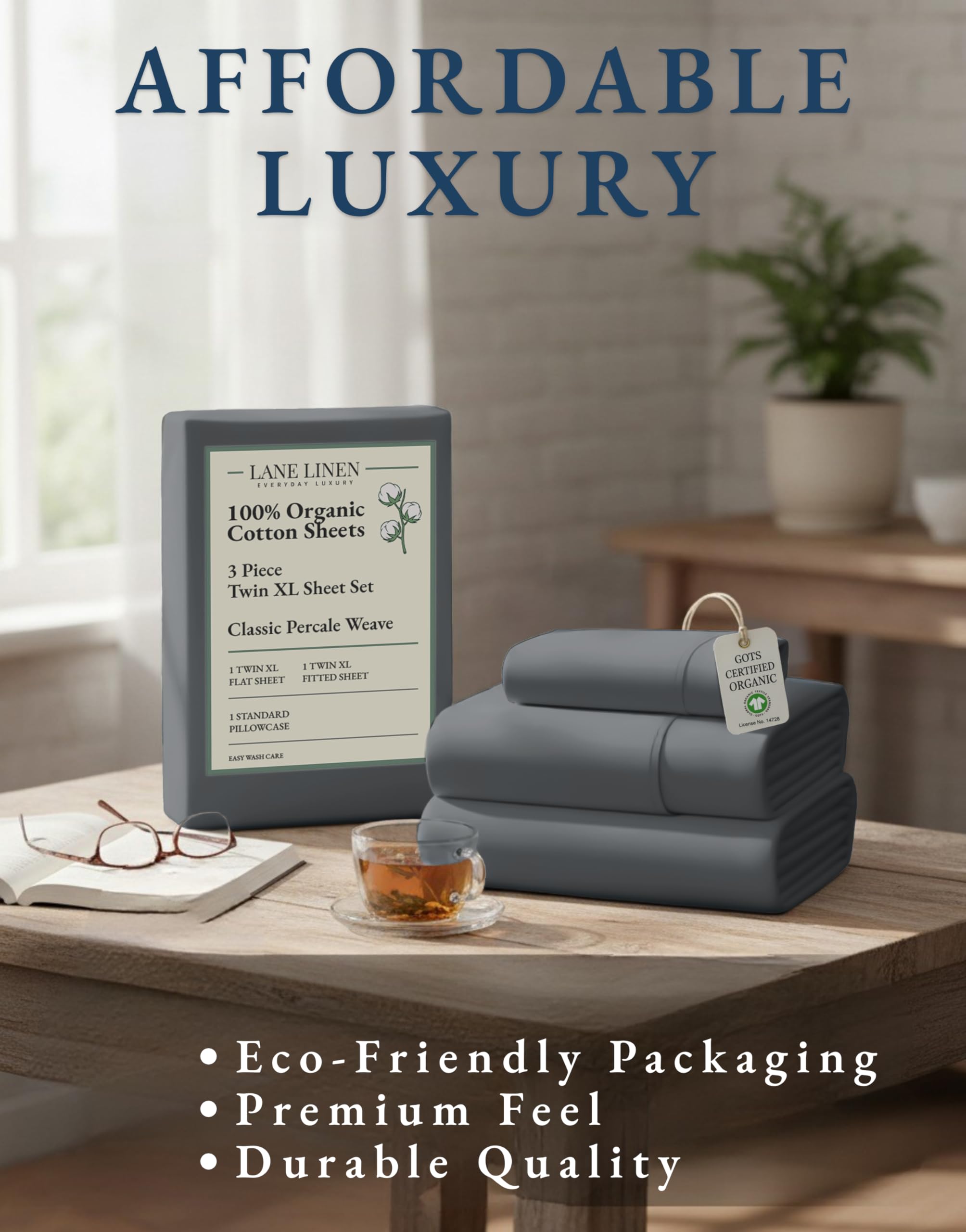 Lane Linen sheets resist fading and pilling for long-lasting brightness.