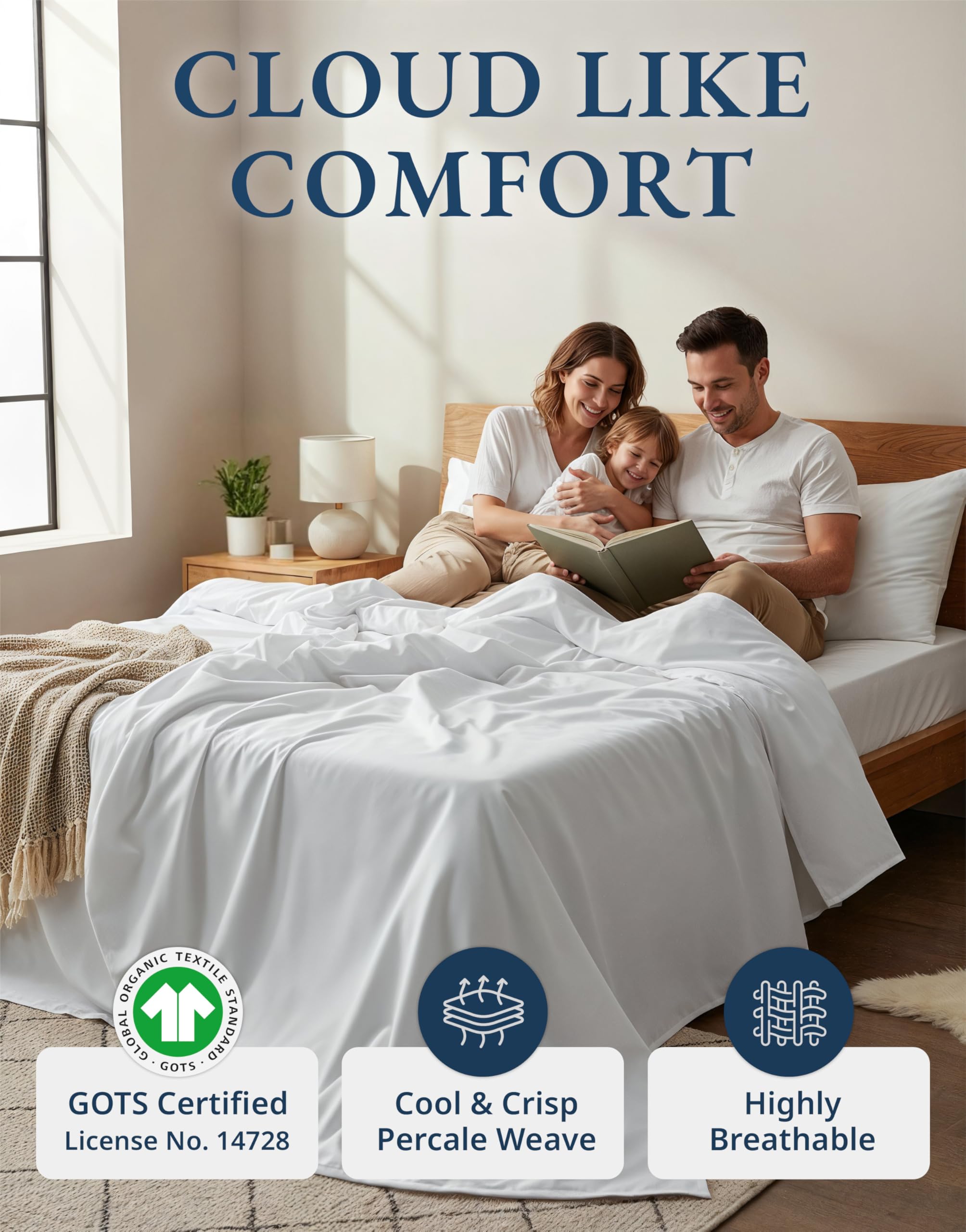 Lane Linen fitted sheet 54x75 with 8-15 inch pocket stays securely in place.