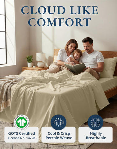 Lane Linen fitted sheet deep pocket 8-15 inches, designed for secure mattress fit.