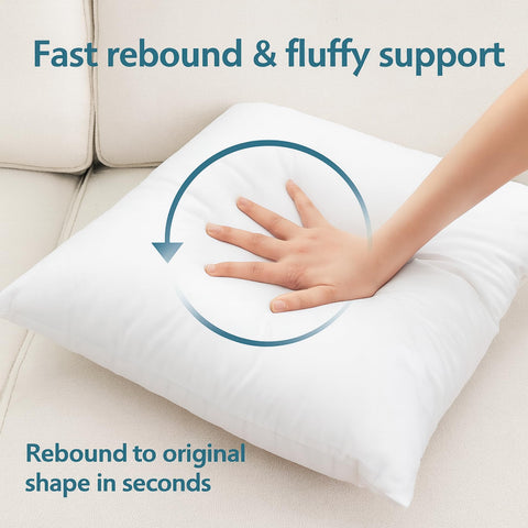 Lane Linen fluffy pillow inserts close-up showcase soft polycotton fill for comfort.