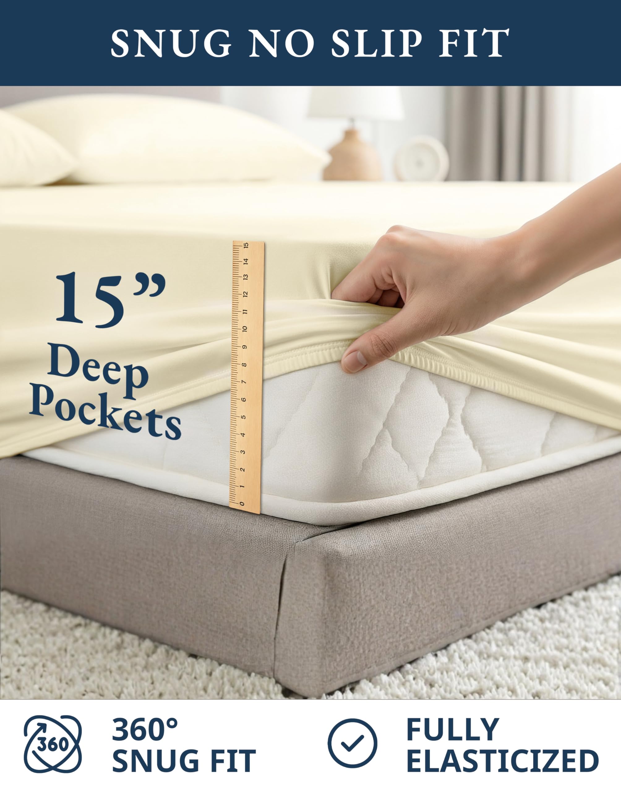 LANE LINEN four-piece queen set includes flat and fitted sheets plus two pillowcases.
