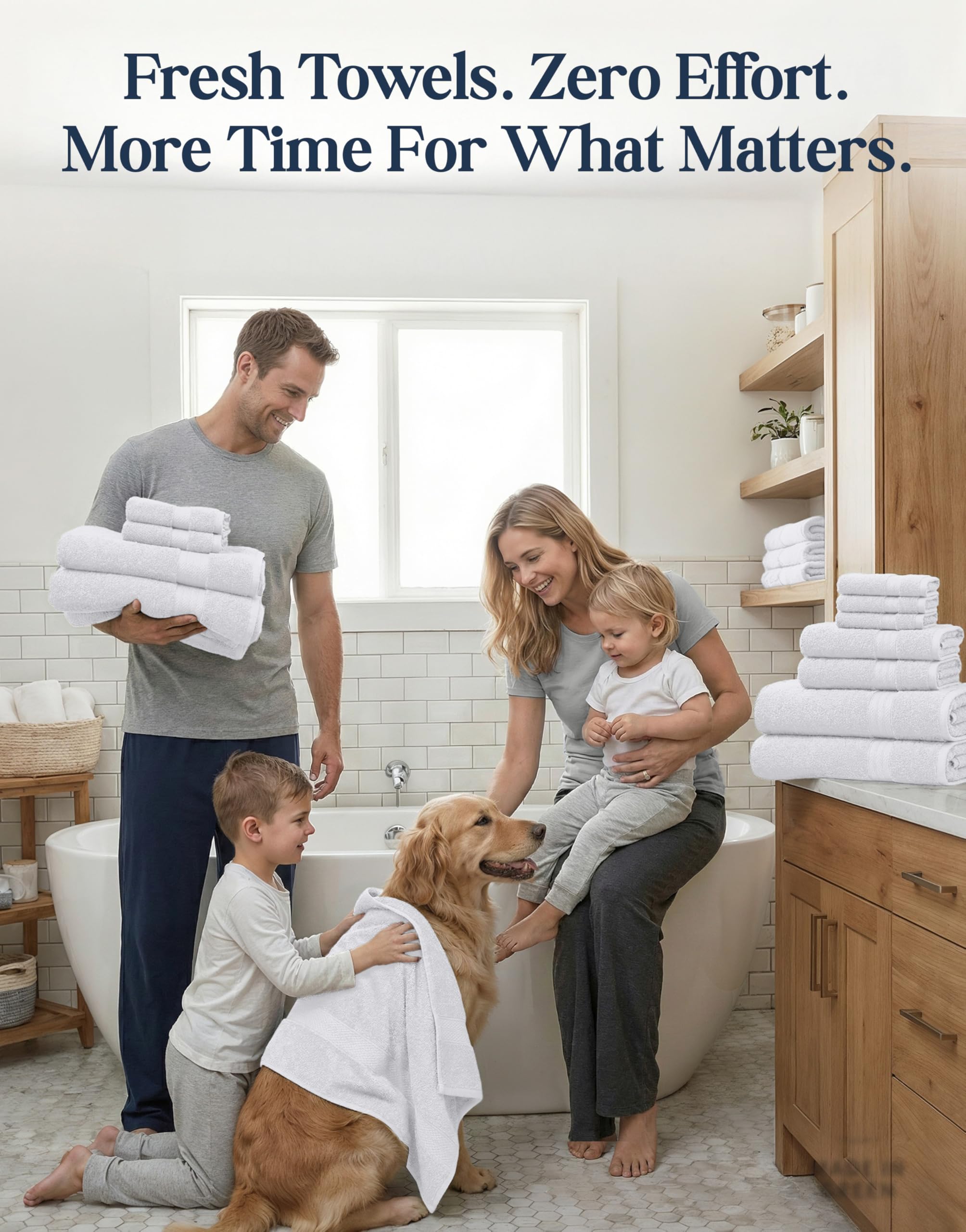 Lane Linen hand towels 16x26 inches shown for everyday guest use.