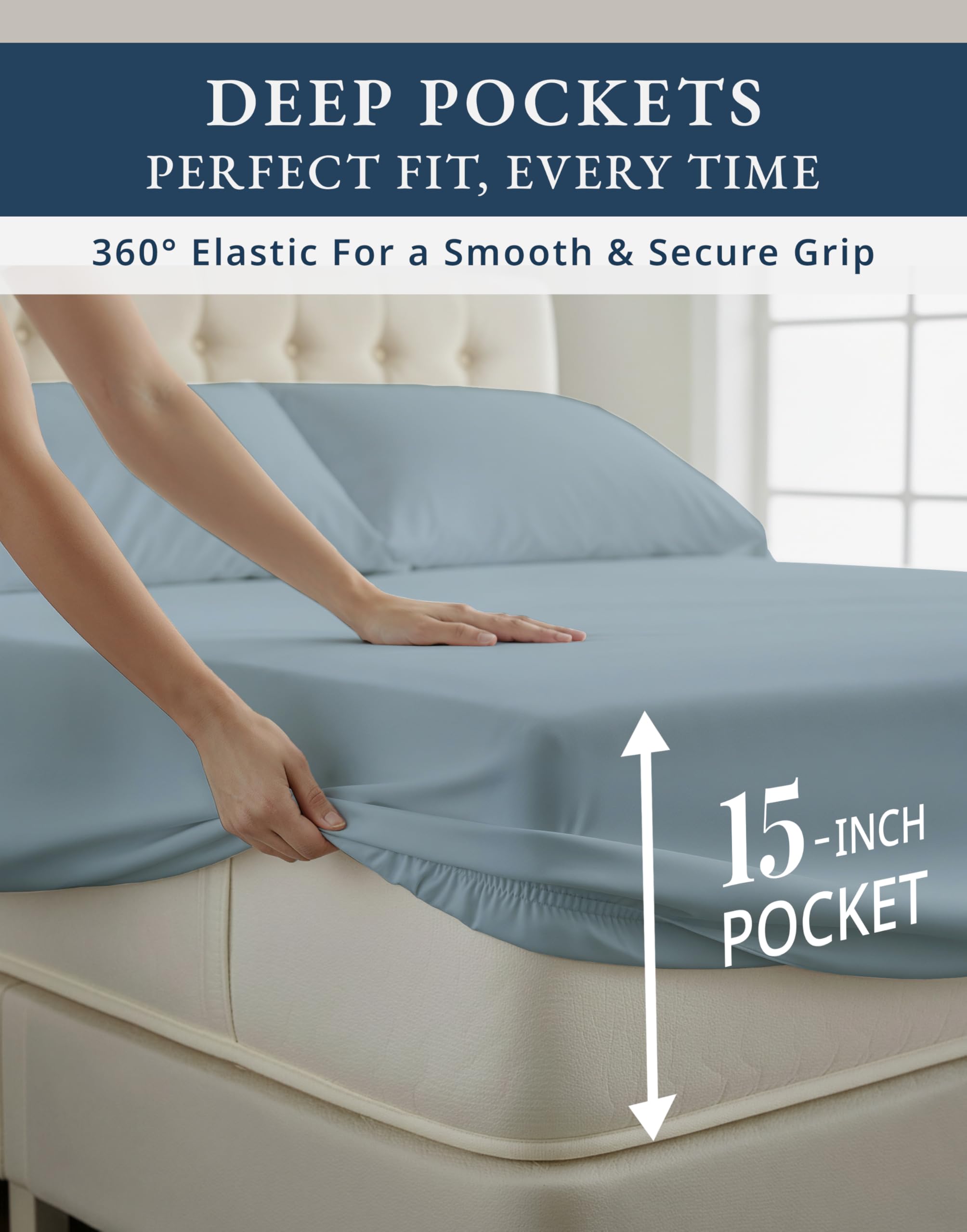 LANE LINEN hotel-luxury look on a queen bed with coordinated linens