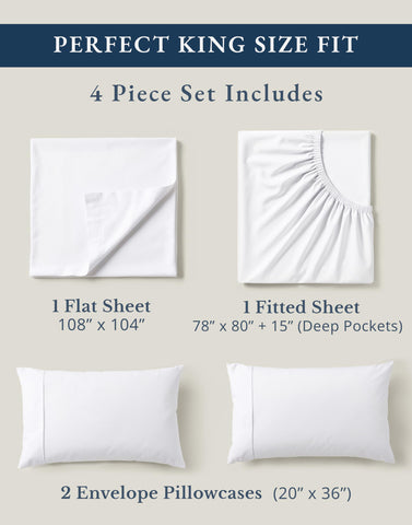 LANE LINEN king fitted sheet 78 in W x 80 in L with deep pockets for secure fit.