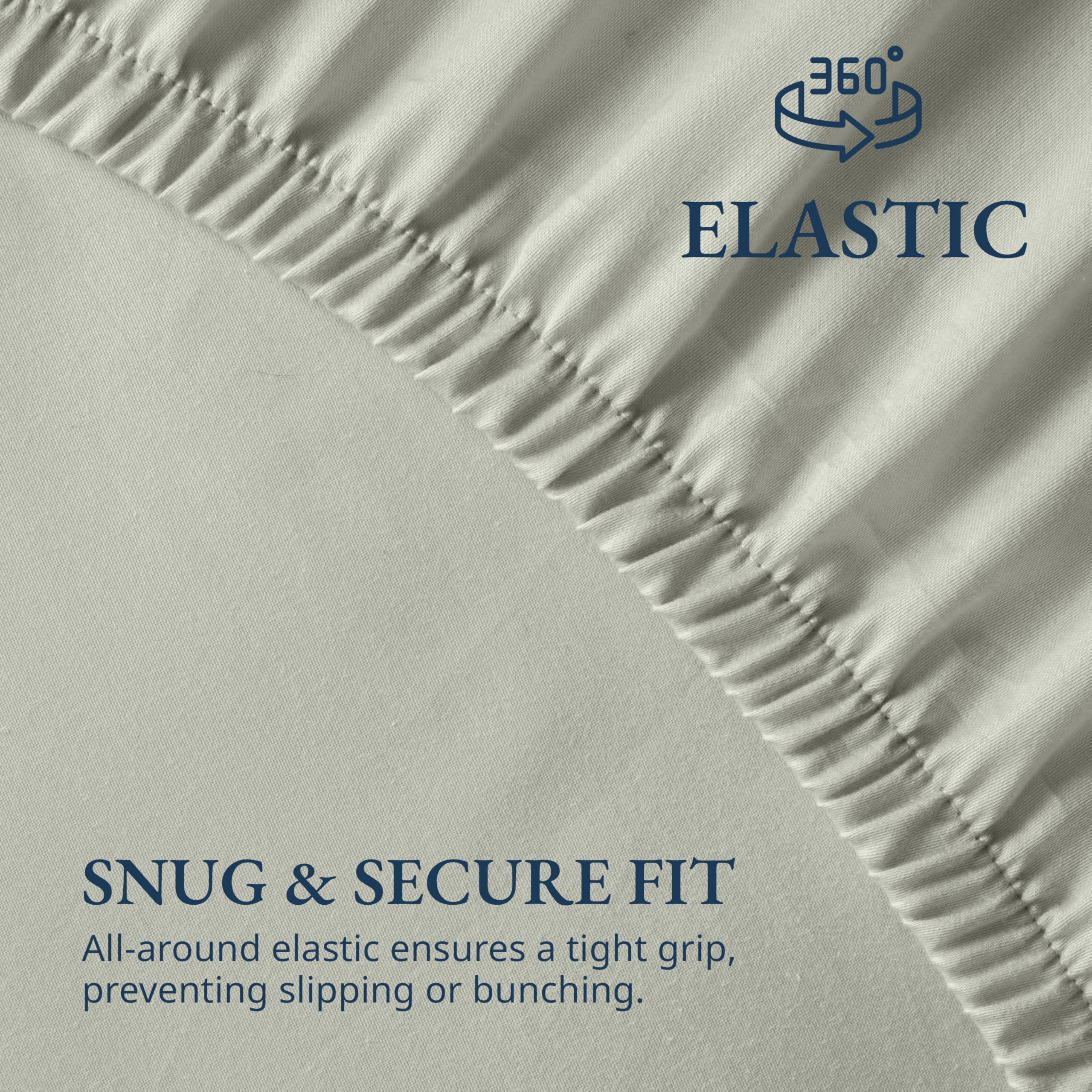 Lane Linen fitted sheet edge with all-round elastic for a secure, snug mattress hug