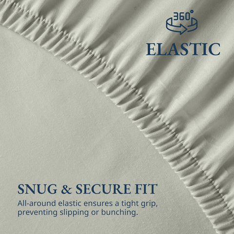 Lane Linen fitted sheet edge with all-round elastic for a secure, snug mattress hug