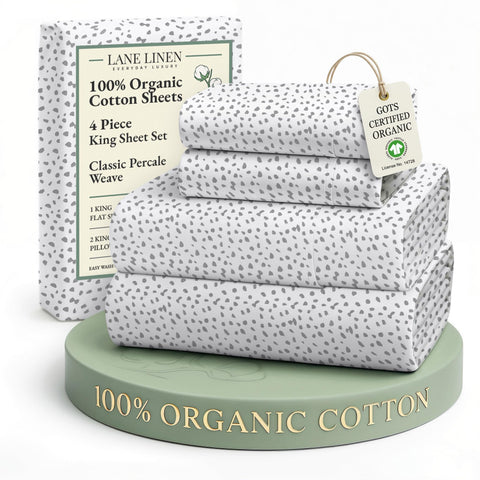 Lane Linen king flat sheet in crisp percale for hotel like comfort and coverage
