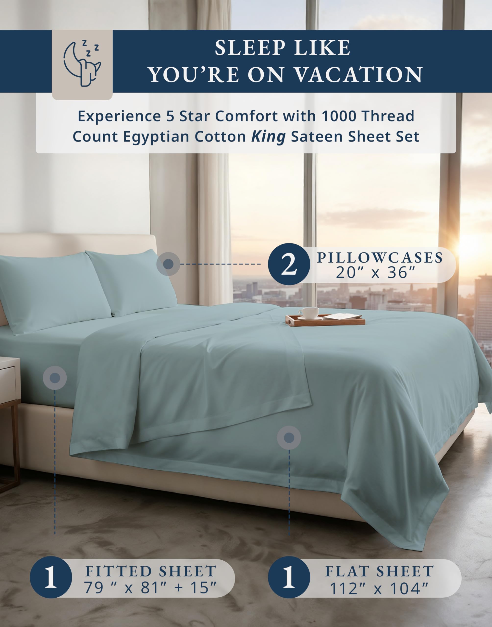 Lane Linen king sheets with deep-pocket fit for secure mattress coverage