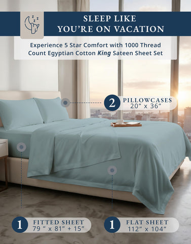 Lane Linen king sheets with deep-pocket fit for secure mattress coverage