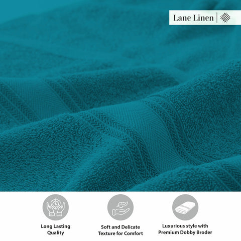 LANE LINEN large 30x60 towels provide full-body coverage.
