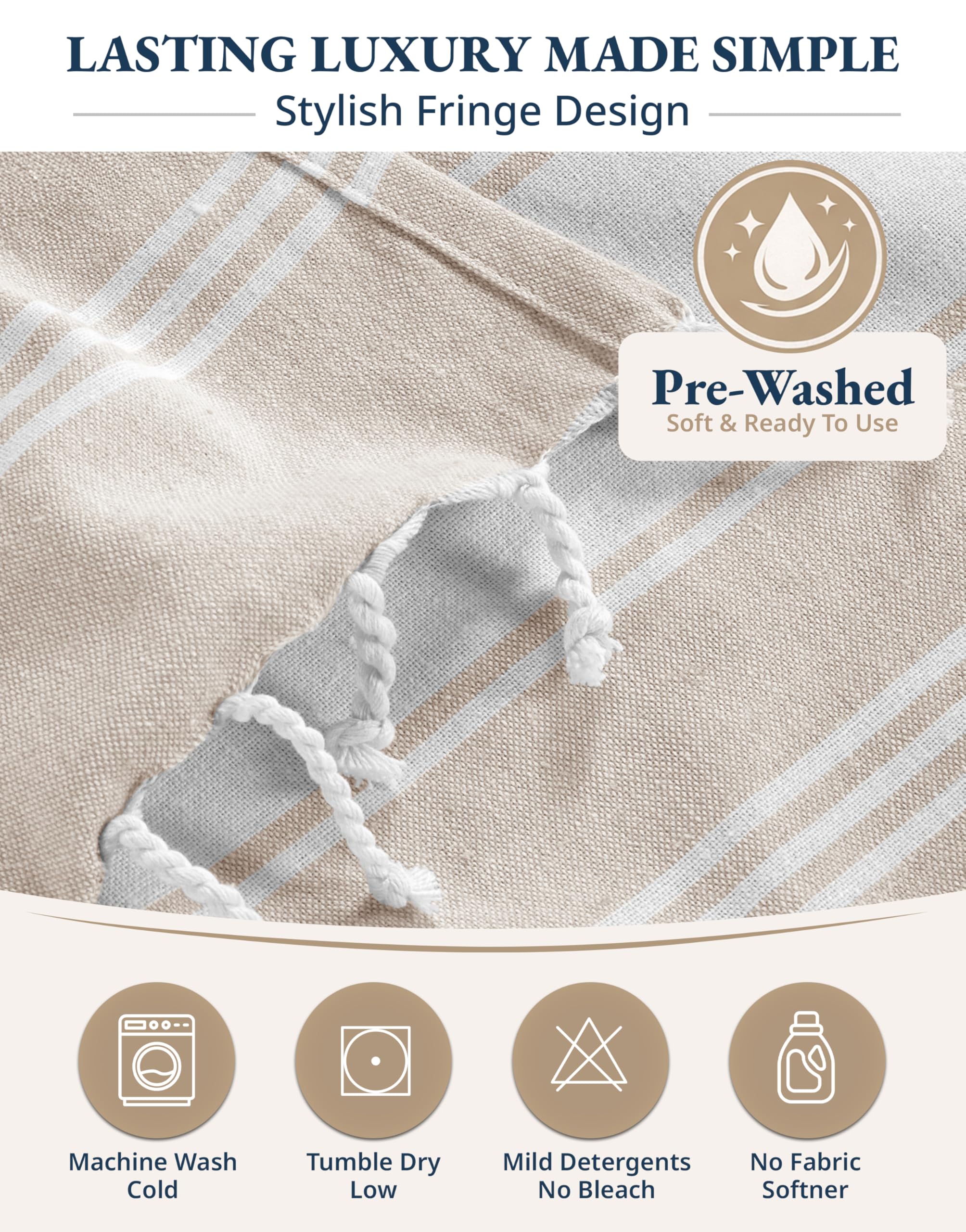 Lane Linen lightweight towel dries quickly, ideal for travel and beach days.