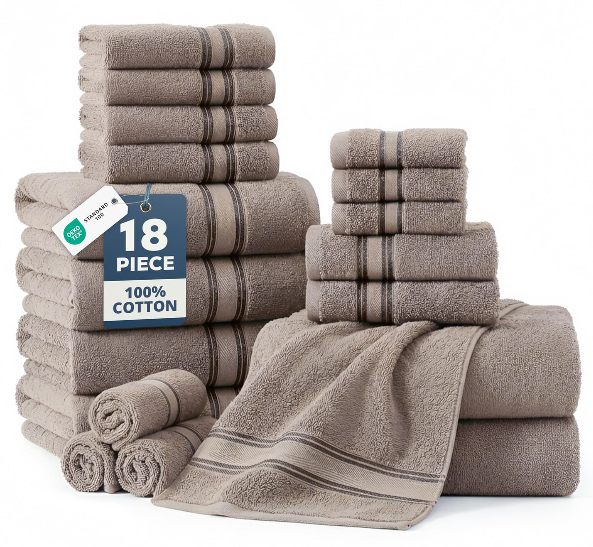 Lane Linen platinum bath towels show plush, absorbent fibers for quick drying