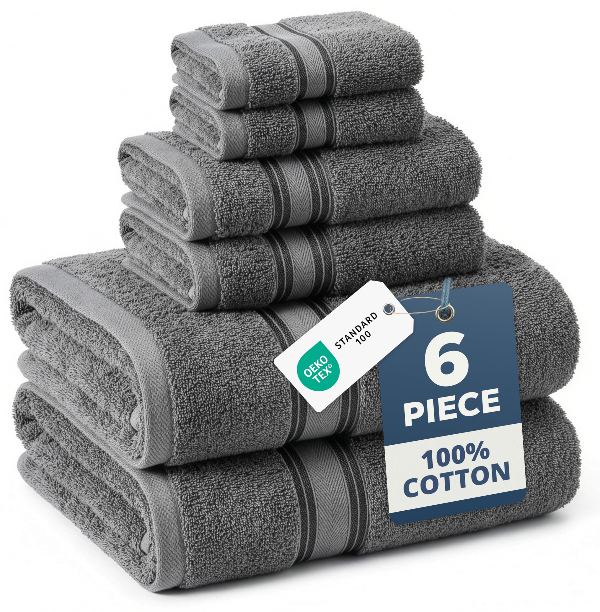 Lane Linen luxury bath towels set, plush and absorbent for spa-like daily use.