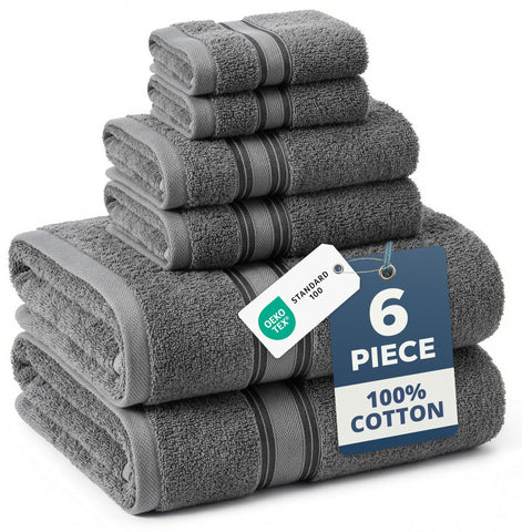 Lane Linen luxury bath towels set, plush and absorbent for spa-like daily use.