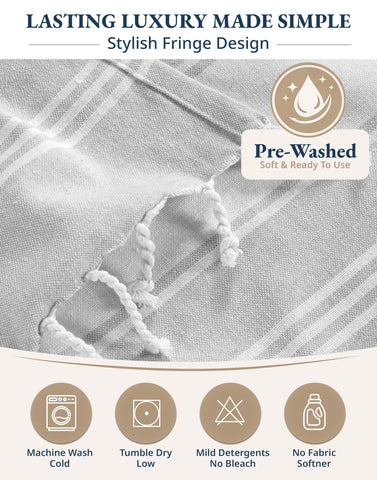 Lane Linen machine-wash and dryer-friendly care for simple maintenance