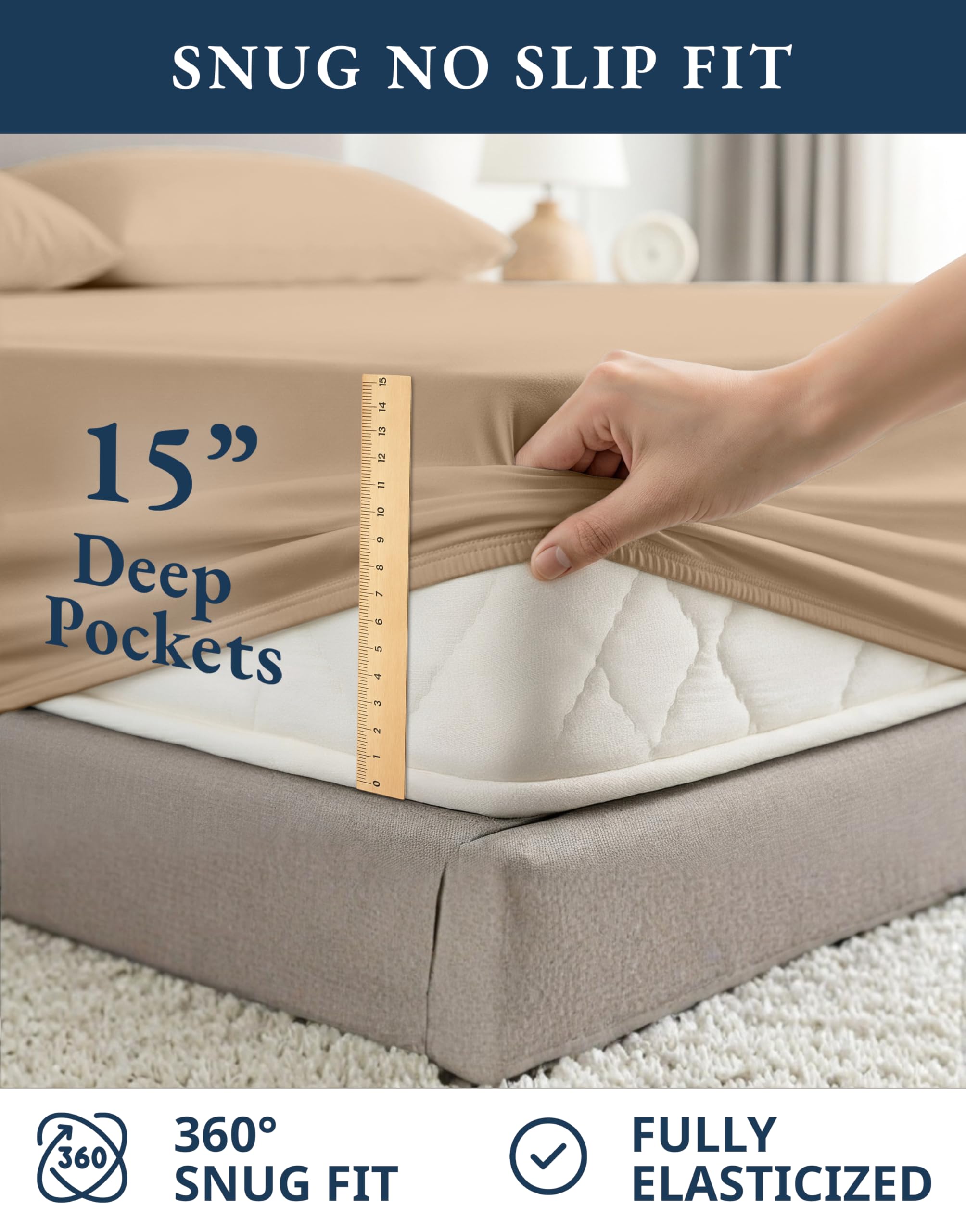 Machine-washable Lane Linen sheets with durable construction and easy care.