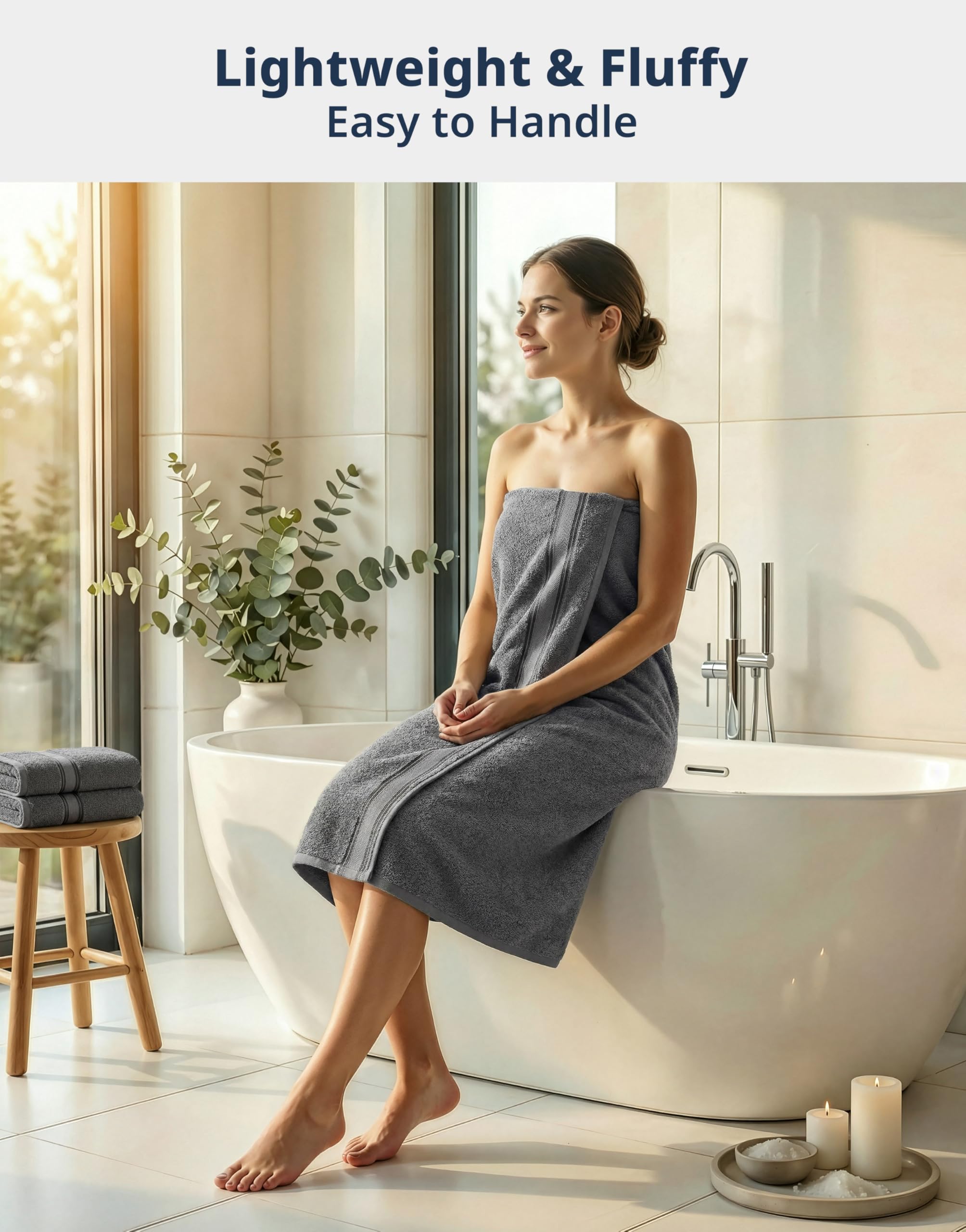 Lane Linen mercerized towel closeup in grey showing softness and durability