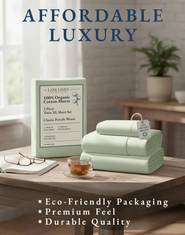 Lane Linen Mineral twin xl set creates a calm dorm room vibe.
