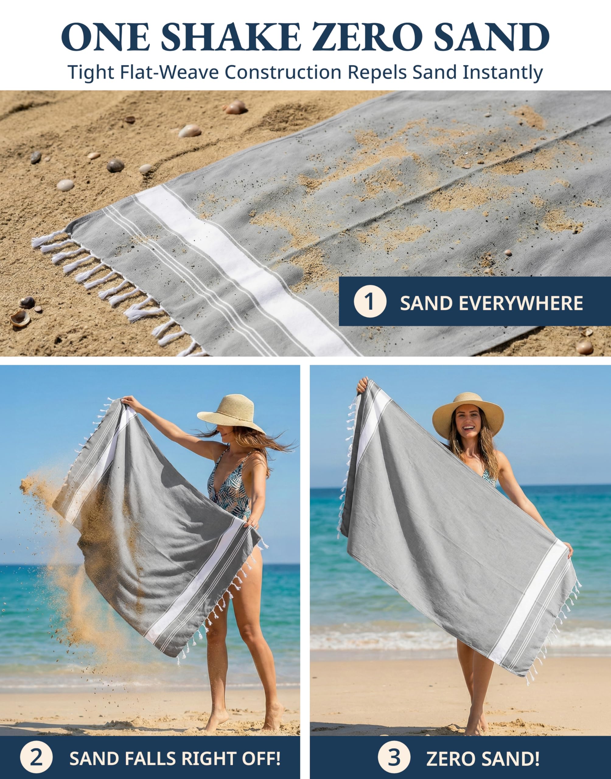 LANE LINEN multipurpose towel suitable as pareo and picnic blanket.