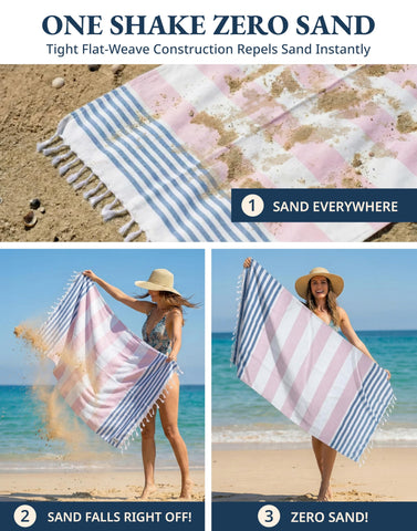 Lane Linen multipurpose towel used as beach wrap or picnic blanket