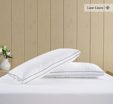 LANE LINEN neck support pillow helps keep spine alignment through the night