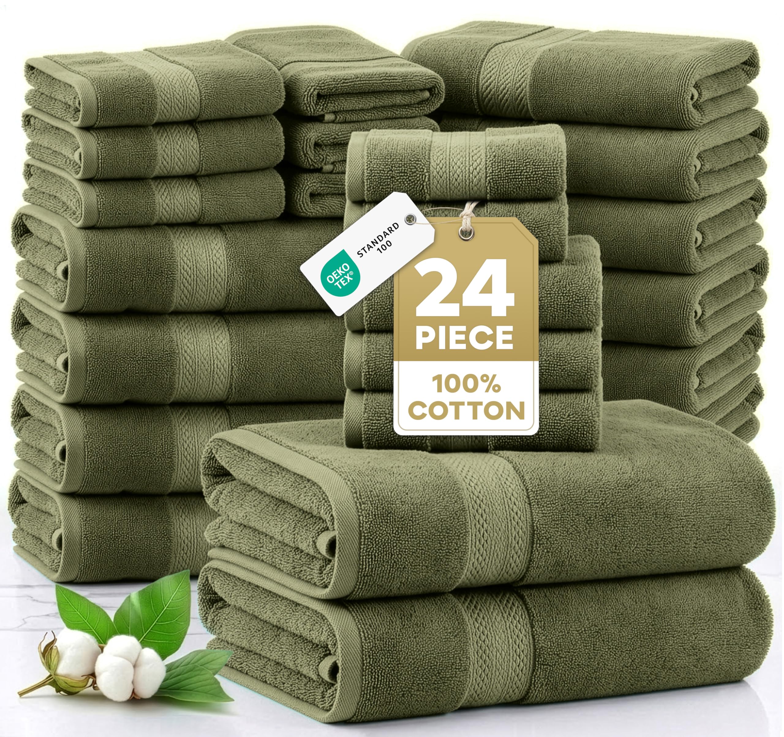 LANE LINEN oil green bath sheets are large, soft, and highly absorbent for spa-like comfort.