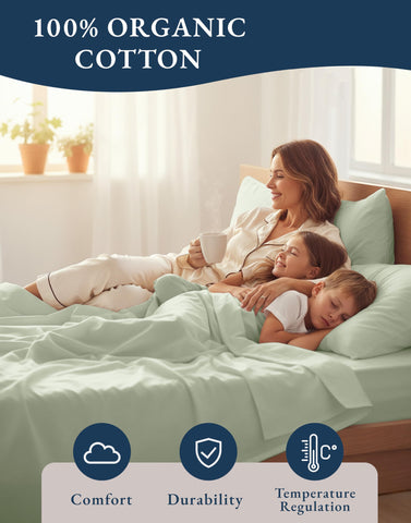 Lane Linen breathable organic cotton helps regulate temperature at night