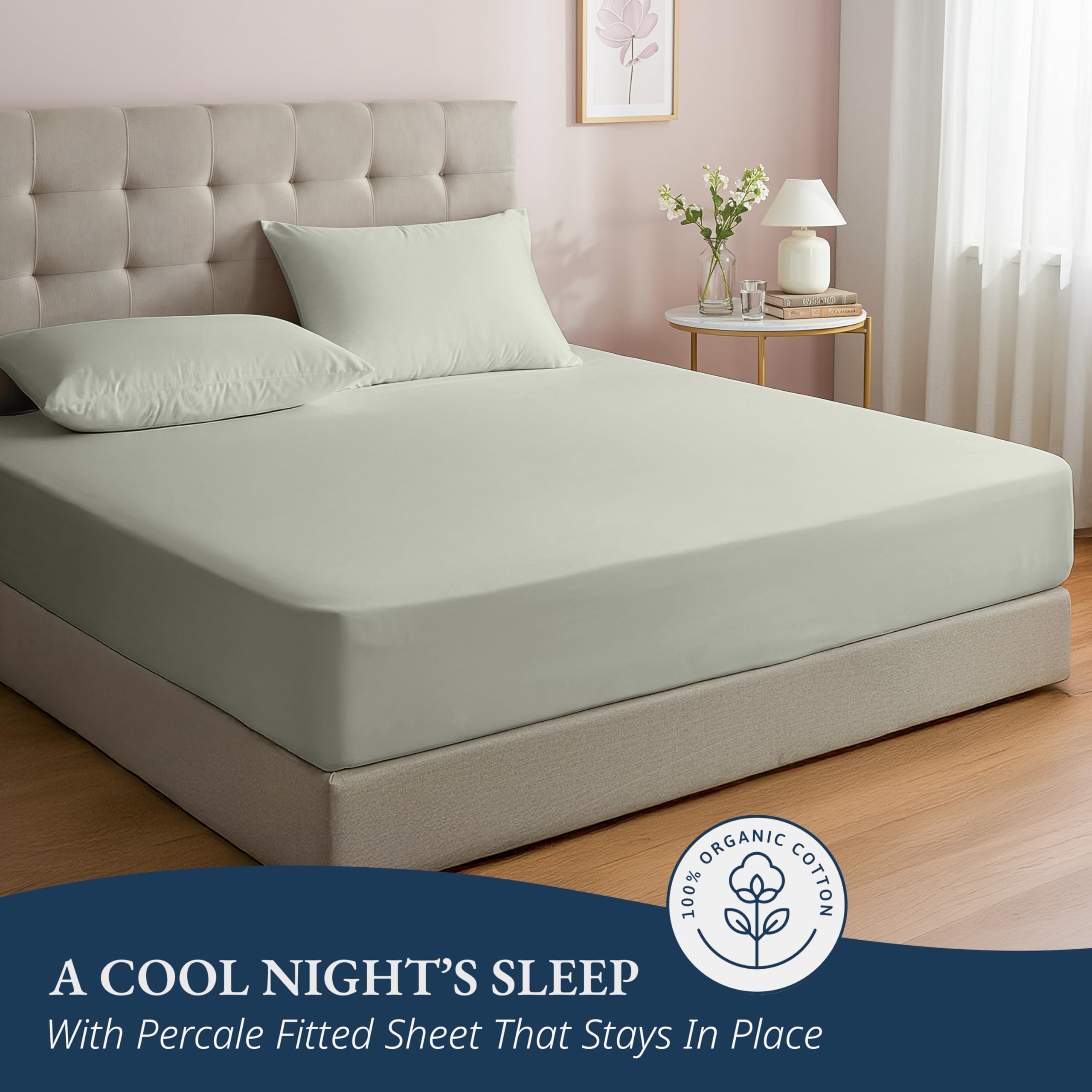 Lane Linen 100% organic cotton fibers create a soft, durable feel your skin will notice