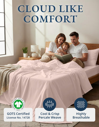Lane Linen organic cotton fitted sheet full size with secure deep pockets