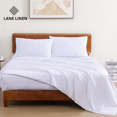Lane Linen organic cotton percale close-up shows crisp, durable texture
