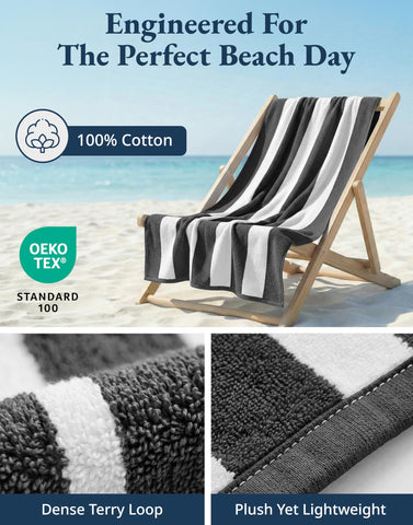 LANE LINEN oversized 30x60 towel for lounging and coverage.