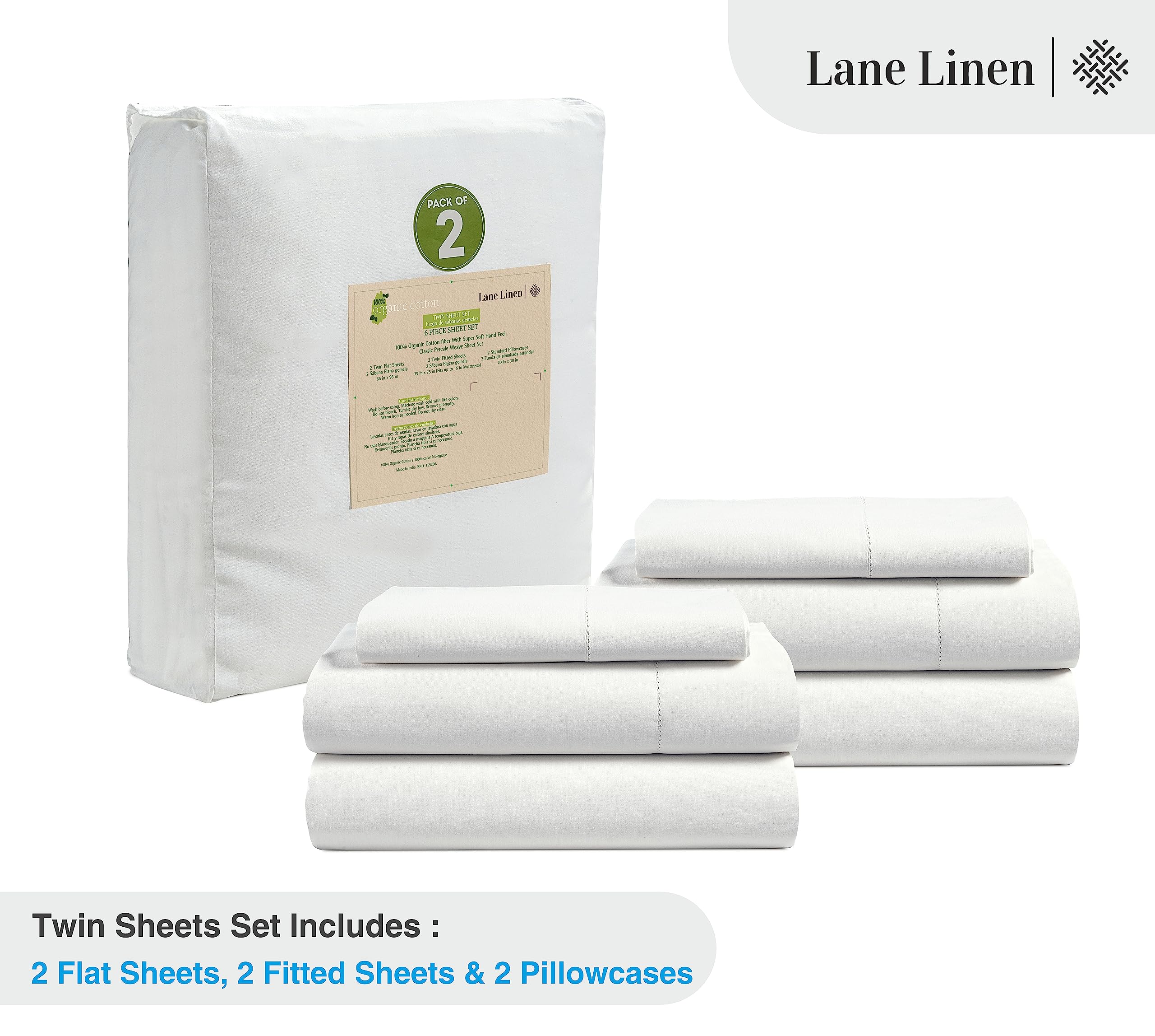 Lane Linen percale weave close-up highlights hotel-like softness and breathability