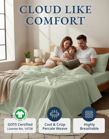 Lane Linen percale weave provides a soft hotel-quality feel