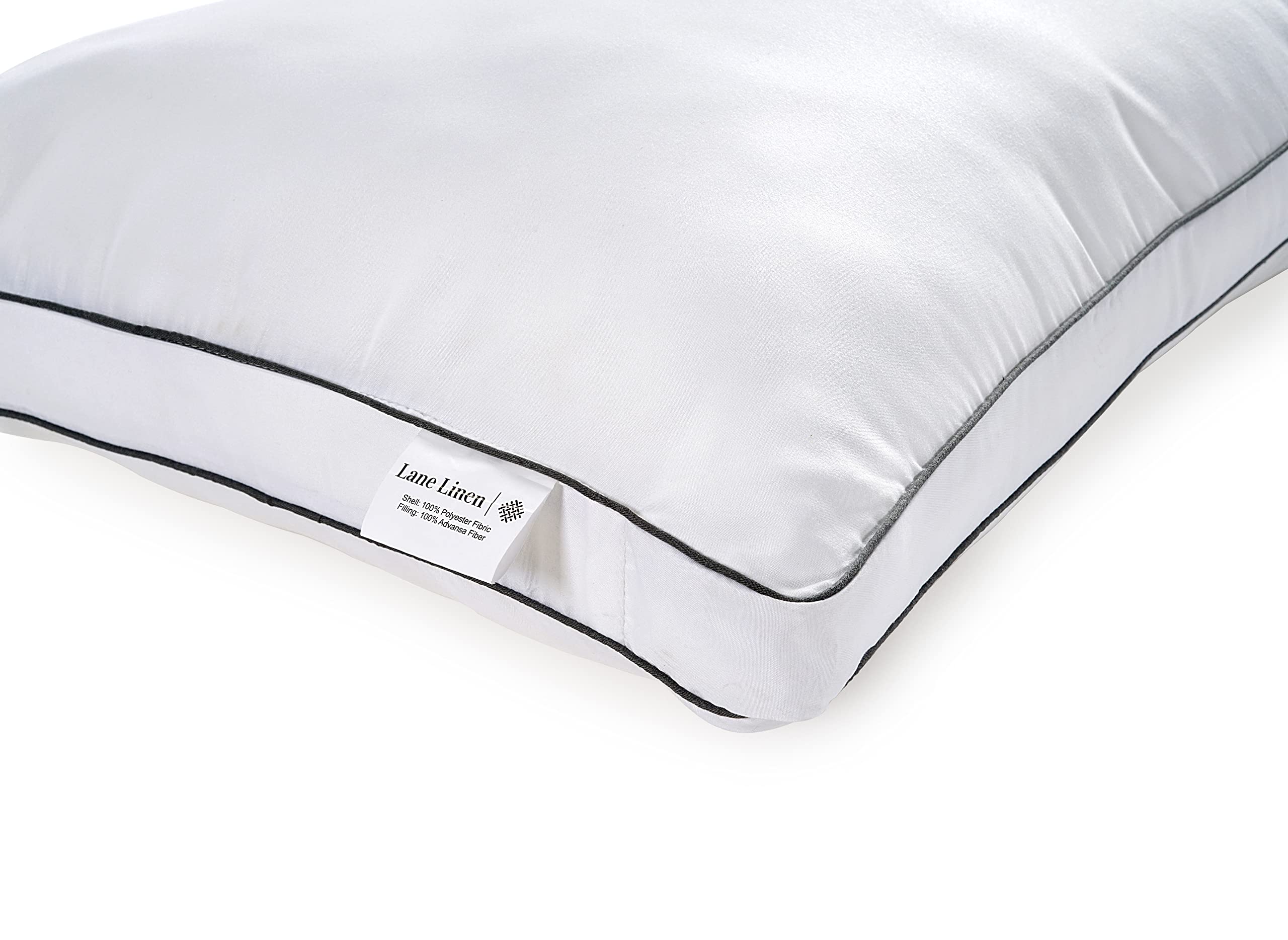Lane Linen Standard Pillows vacuum packaging for hygienic shipping