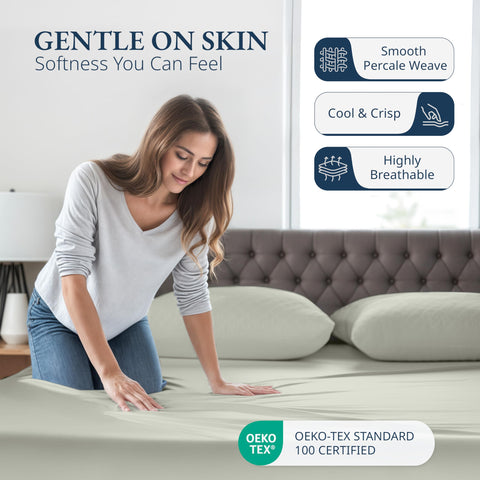 Lane Linen mineral pillowcases included, smooth surface for gentle skin contact