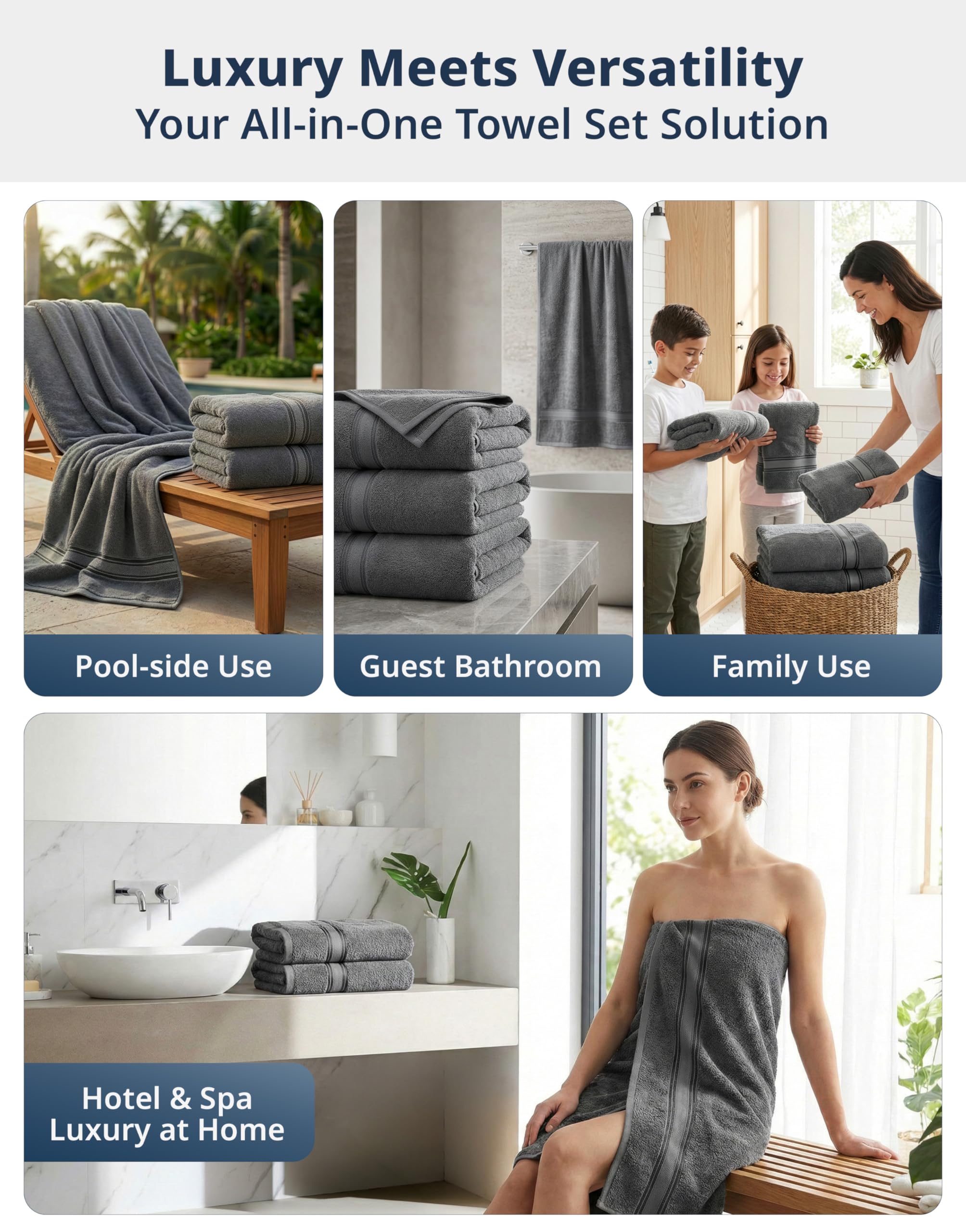 Lane Linen plush grey towel texture emphasizes cloud-soft comfort