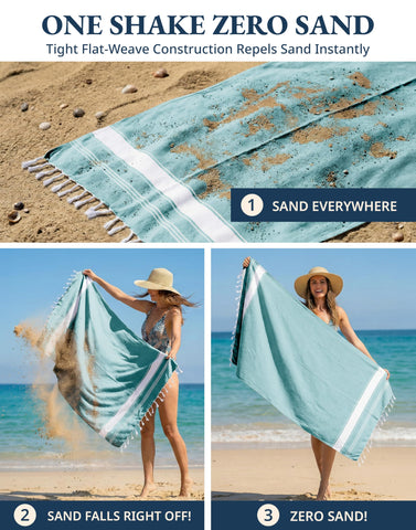 Lane Linen pre-washed beach towel offers soft, durable comfort.