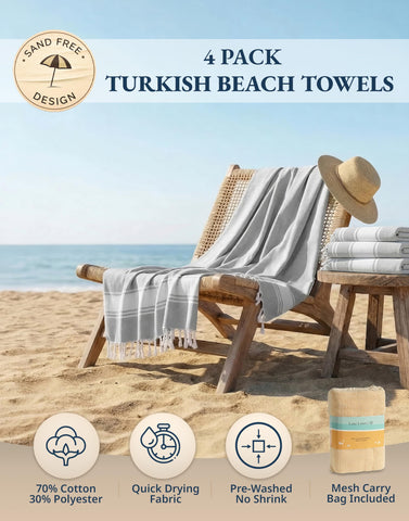 Lane Linen pre-washed beach towels stay soft after wash