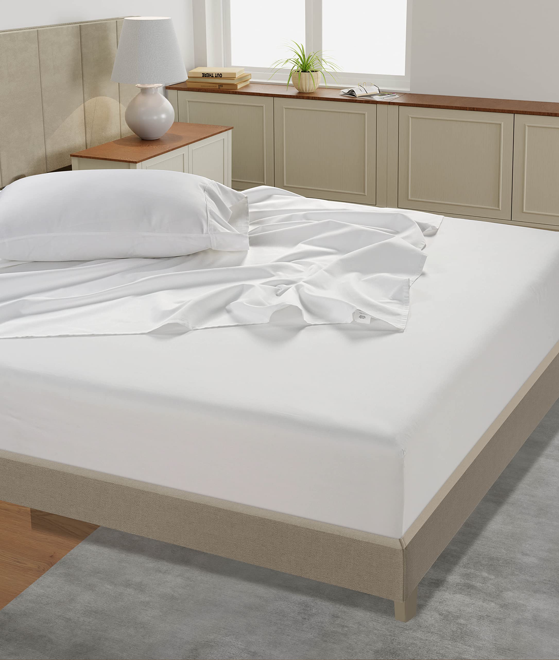 Lane Linen Queen pillowcases demonstrate crisp white cotton and soft touch