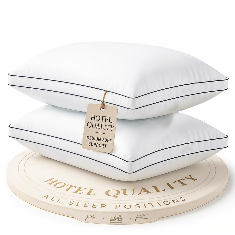 LANE LINEN queen pillows two-pack highlight balanced support for restful nights