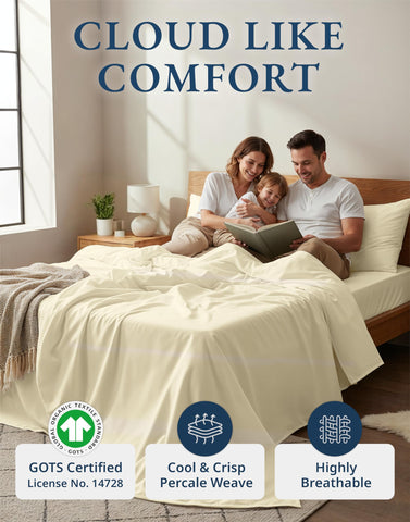 LANE LINEN fitted sheet with deep pockets ensures a secure, smooth mattress fit.