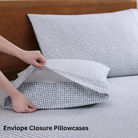 LANE LINEN standard queen pillowcases complete the coordinated bedding set.